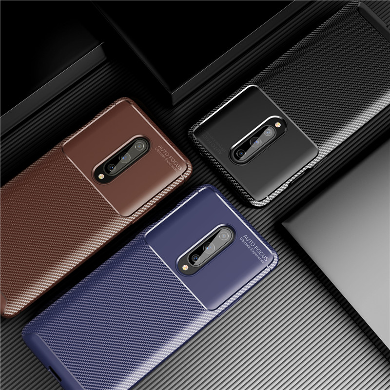 

Anti-knock Phone Case For One Plus 6 6T 7 8 9 Pro 7T 8T Nord N10 N100 Carbon Fibre Soft Silicone TPU Cover