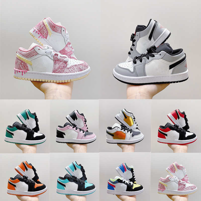 

Toddler Low Infants Multi-Color Basketball Shoes Sports Red Chicago Boy Girls 1s Basket Ball Pour Enfants Athletic Sneakers size 24-35