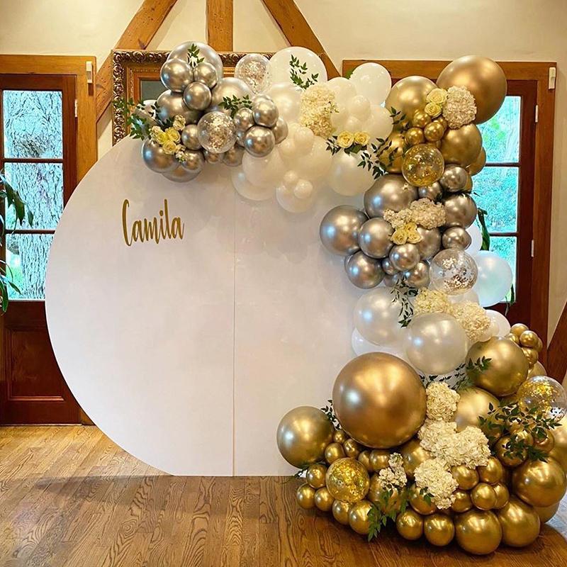 

Party Decoration 112pcs Balloons Garland Arch Kit Chrome Silver Gold Confetti Ballon Wedding Birthday Decor Kids Baby Shower Globos