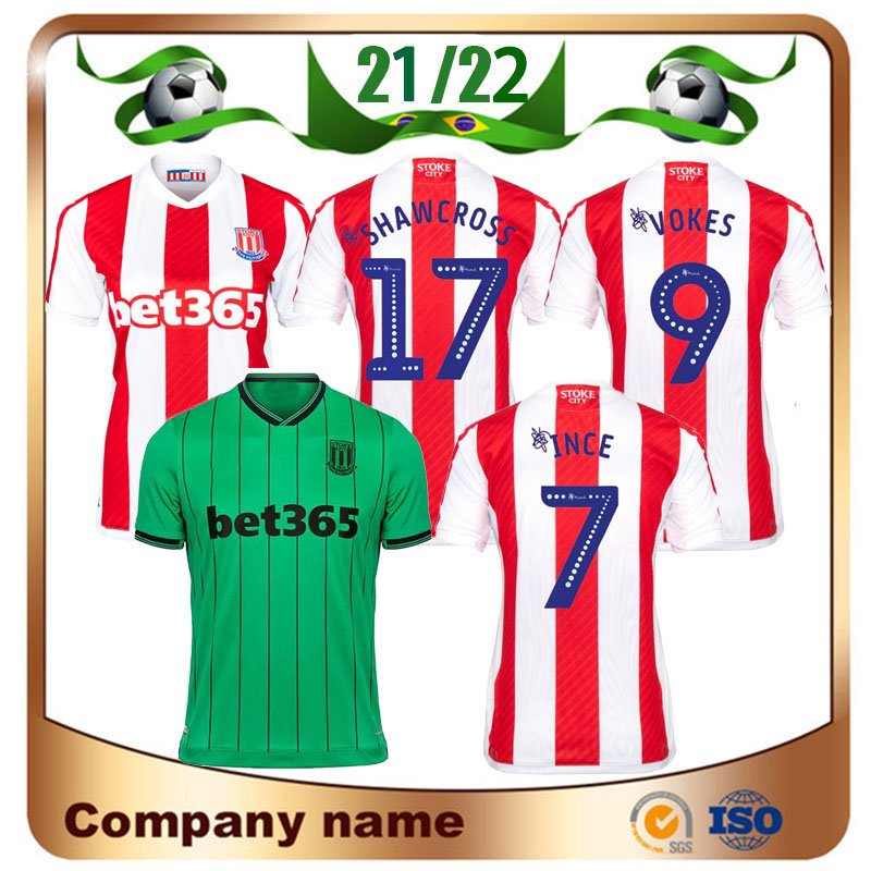 

21/22 Stoke City Soccer Jerseys 2021 HOME ALLEN BATTH VOKES AFOBE MCCLEAN Maillots De Shirt INCE SHAWCROSS CLUCAS POWELL Football uniform, 21/22 away