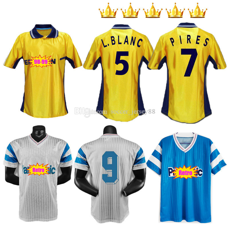 

1990 1991 1998 1999 Olympique de Marseille retro soccer jerseys 90 91 98 99 Pires Maurice Ravanelli Gallas DESCHAMPS PAPIN DESAILLY classic, Black;yellow