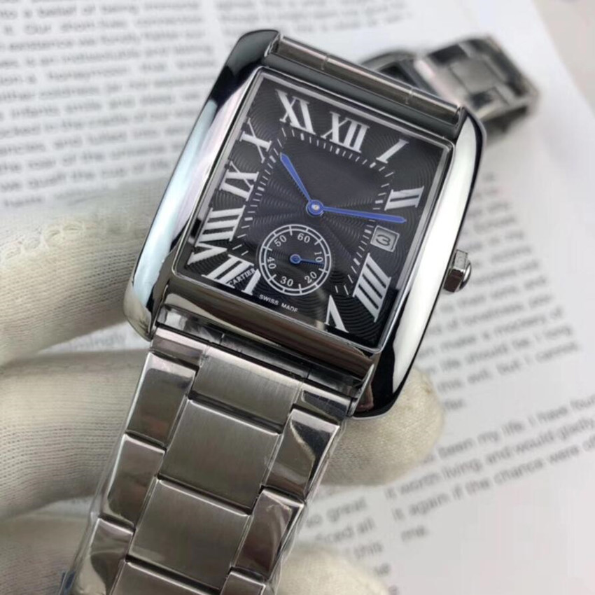 

Luxury square men watch women roman subdial working male wristwatch top brand ladies wristwatches lovers gift tank-must-design clocks