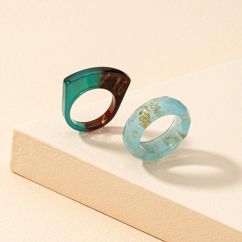 Cluster Rings Pcs / 2 Sets Knuckle Acrylic Resin Ring Set Small Finger Midi Simple Design Jewelry 2021 Bijouterie Wholesale-image-703173312