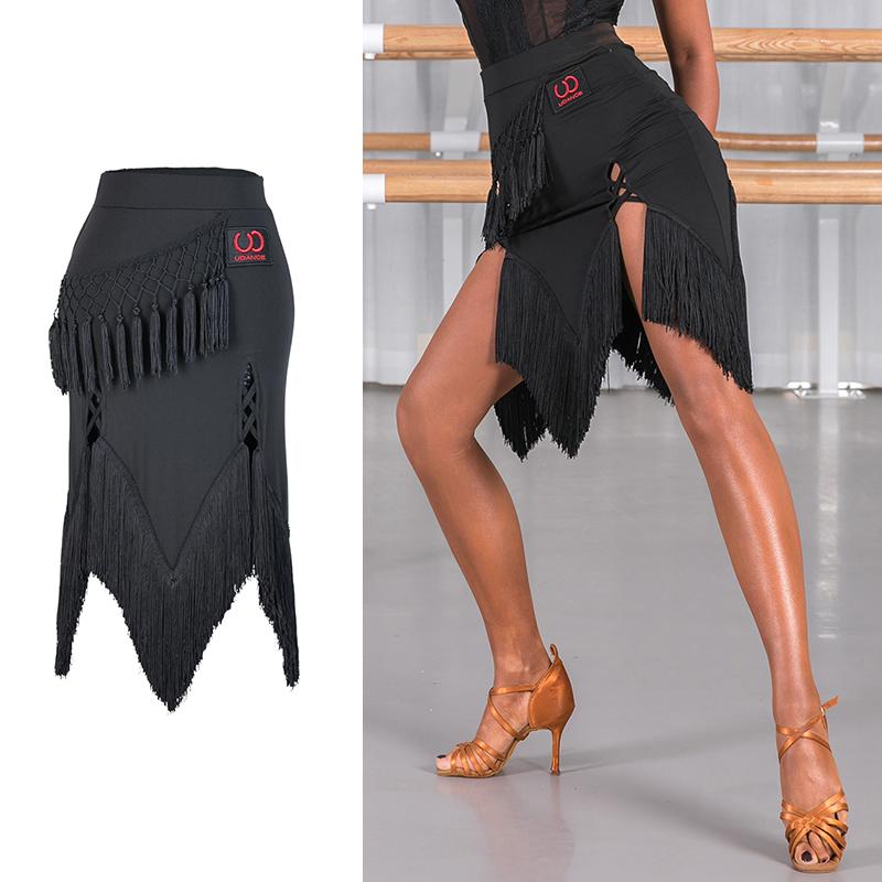 

Stage Wear Black Latin Dance Skirt Women Sexy Salsa Tango Cha Samba Rumba Fringe Performance Rave Clothes Ballroom Practice DC4487