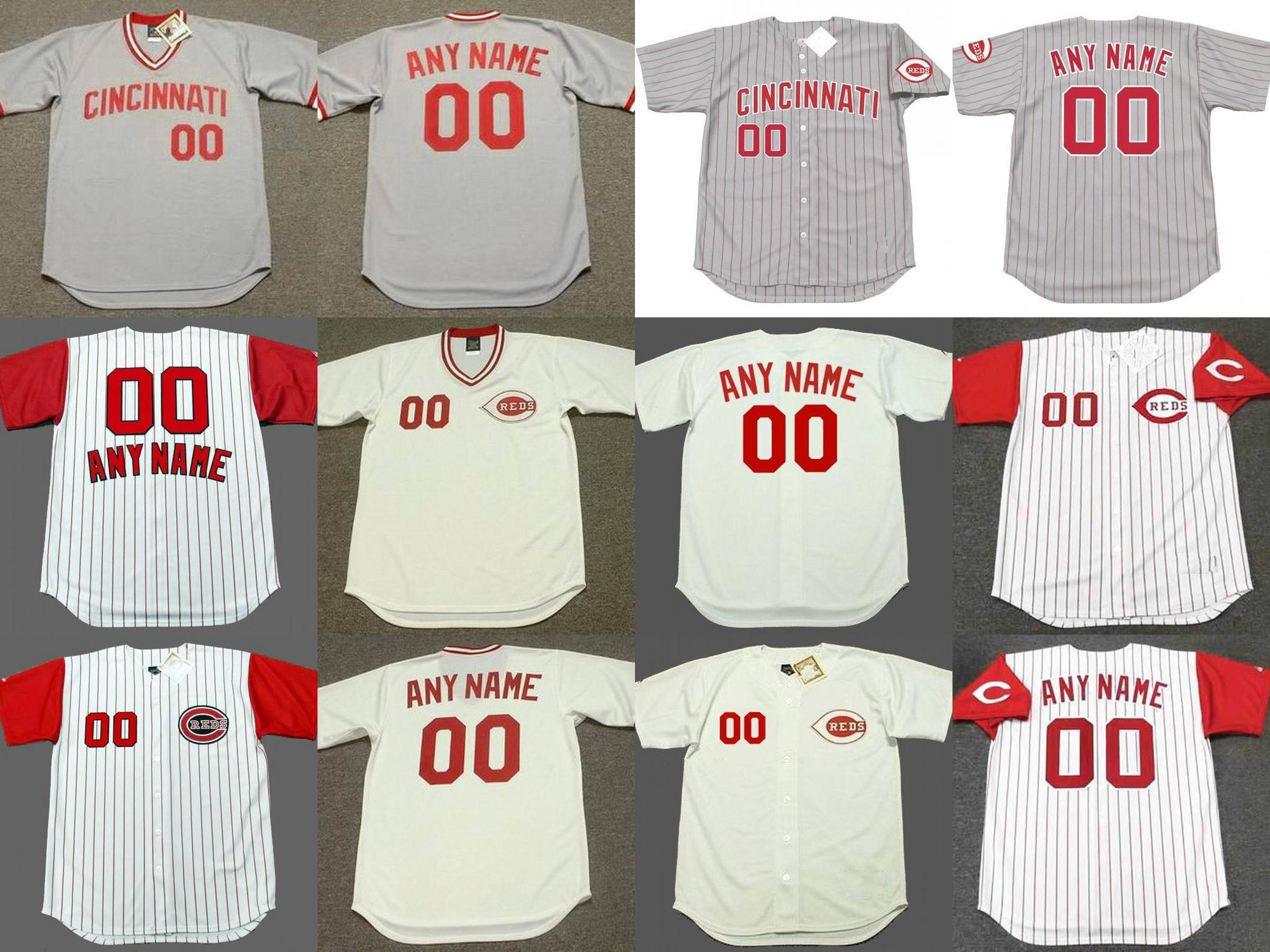 

Custom mens throwback Cincinnati BRANDON PHILLIPS JOHNNY BENCH BARRY LARKIN PETE ROSE CHICO RUIZ CHRIS SABO baseball jersey stitched S-5XL, Blue;black