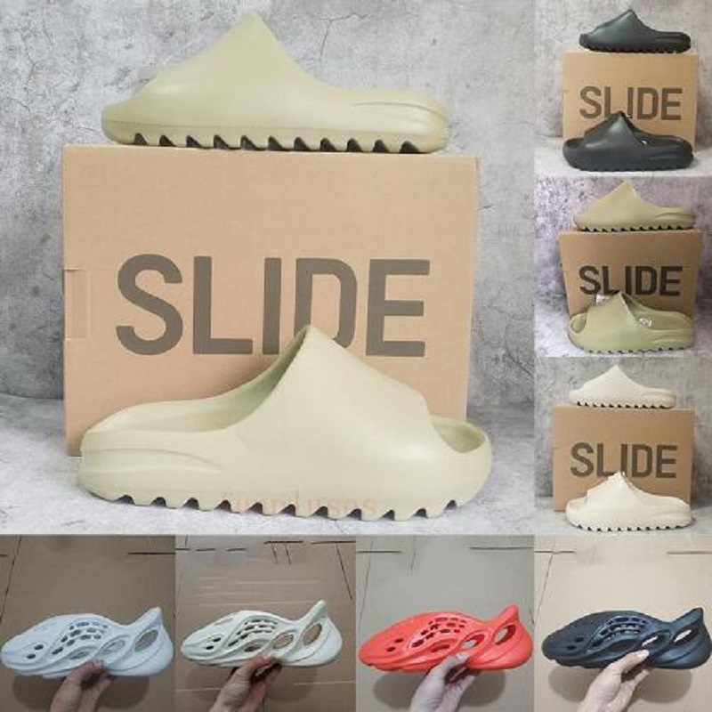 

sandal shoes for men women kid slippers shoe platform foam runner triple black summer outdoor house slide sneakers, Color 8