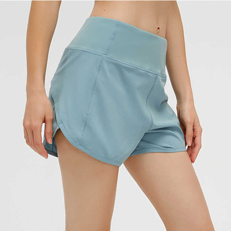 

L-189 loose yoga shorts pocket Zipper quick dry gym sports biker short women underwear high quality fashion style summer hot pants with, Black