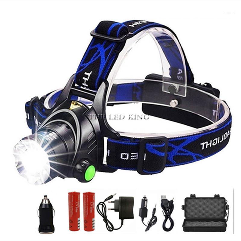 

NEW LED headlamp fishing headlight 8000 lumen T6 R5 4 modes Zoomable lamp Waterproof Head Torch Head lamp use 186501