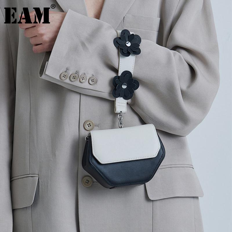 

[EAM] Women Early Spring New Brief Handbag PU Leather Flap Personality All-match Crossbody Shoulder Bag Fashion 2021 18A1942, White large