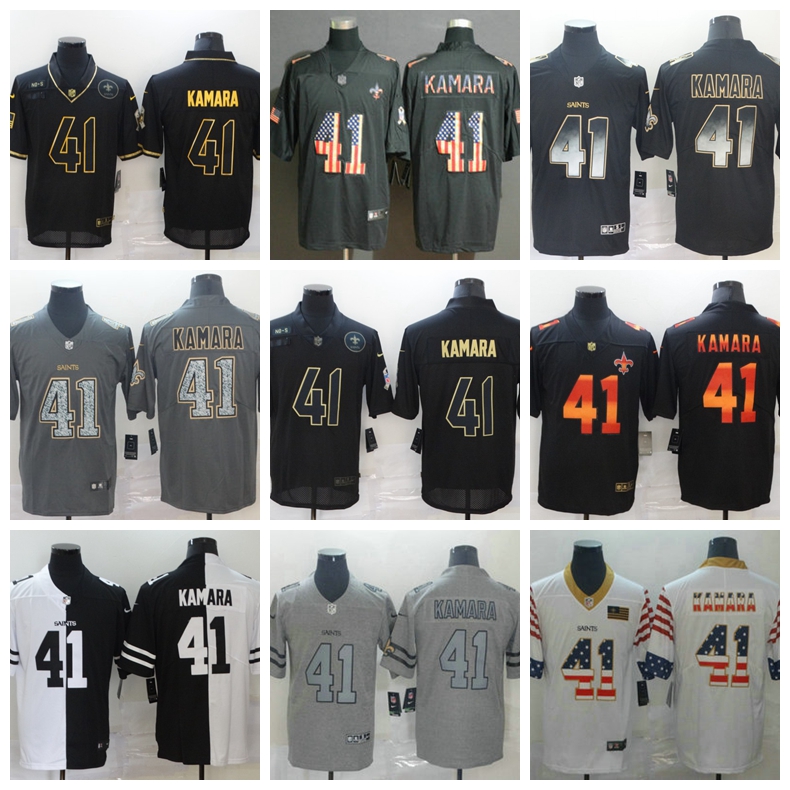 

New OrleansSaintsMEN Alvin Kamara Crucial Catch USA Camo 2020 Salute To Service Stitched Limited football Jersey, 13