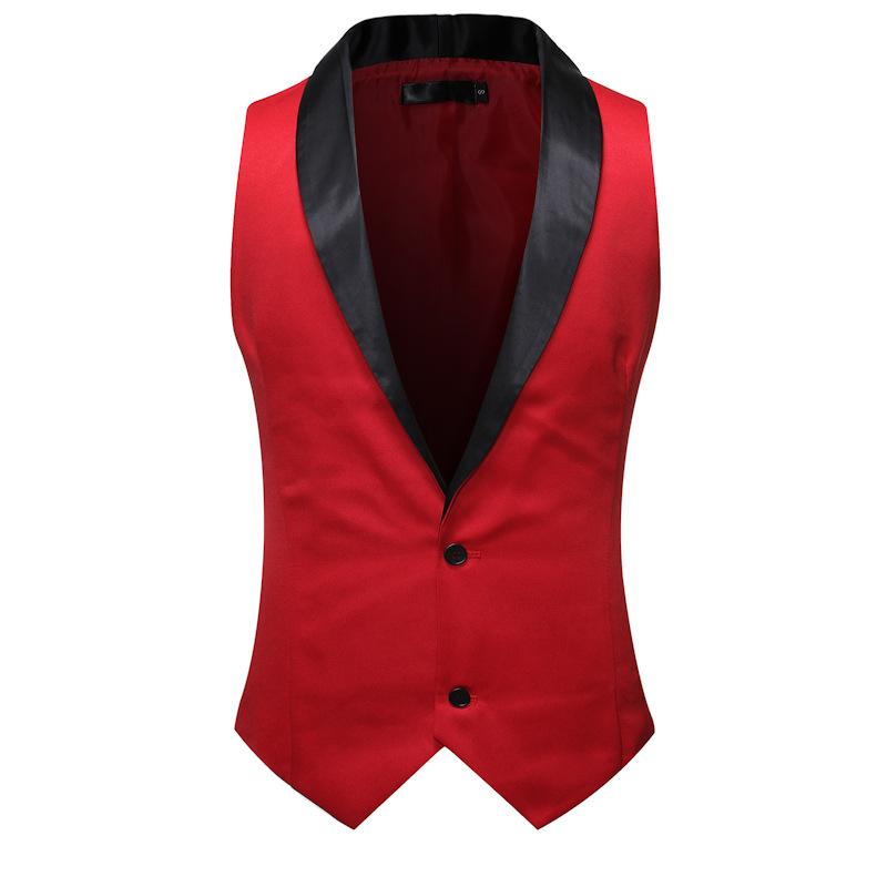 

Men' Vests Fashion Shawl Collar Tuxedo Vest Men 2021 Brand Red Slim Fit Sleeveless Waistcoat Formal Business Wedding Groom XXL, White