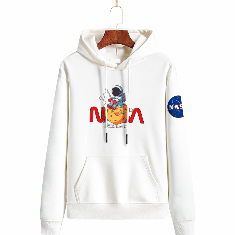 

2021 NASA Long Sleeve Hooded Hoody Pullover Men Women Hoodie Sweatshirts Plus Size 231, White 1