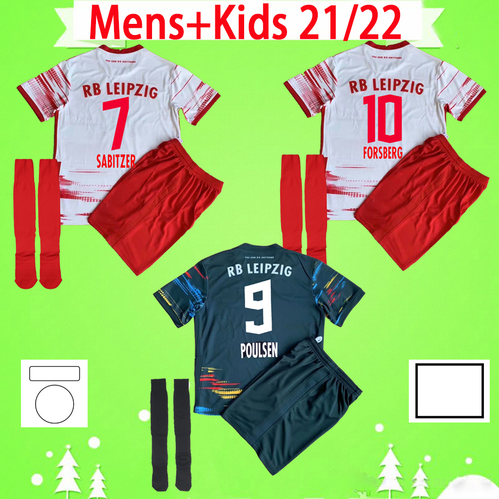 

Mens + Kids Kit 21 22 Soccer Jerseys SABITZER SØRLOTH HEE-CHAN Maillot UPAMECANO FORSBERG POULSEN 2021 2022 Adult set Football Shirts boys suit ANGELINO child Uniform, 2021/2022 soccer kit with socks