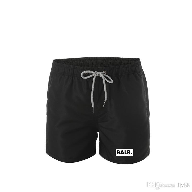 

20SS Balr Designer Badeshorts men's shorts, quick-drying and comfortable beachwear summer, elasticated waist tie, high-end letter printing, Black