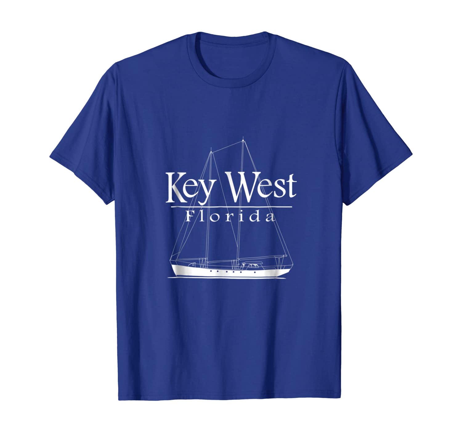

Sailing Key West Florida Nautical T-Shirt, White;black