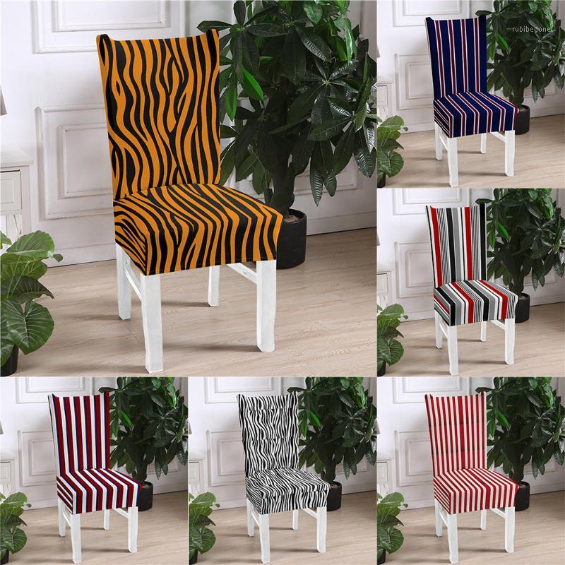 

Chair Covers Striped Printed Cover Multicolor Elastic Spandex Furniture Protection Wedding Restaurant