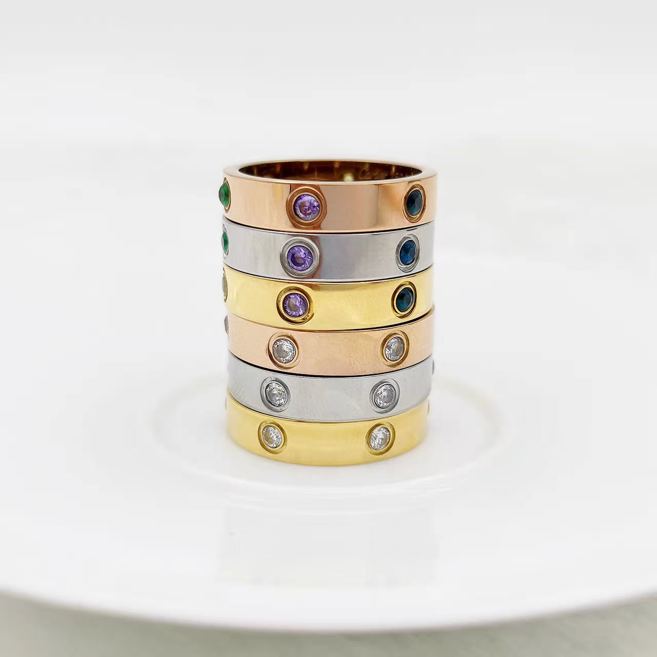 

1pcs Drop Shippin Stainless Steel lover Ring Woman Jewelry Rings Men Wedding Promise Rings For Female Women Gift7VAR
