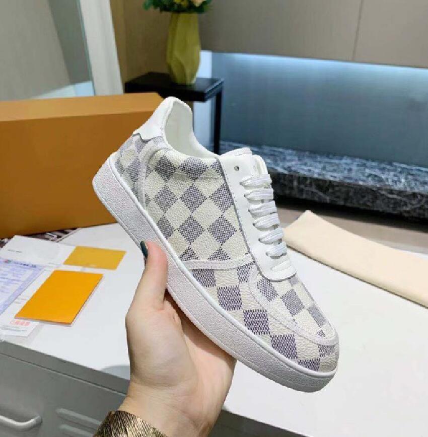 

Designer Luxury Casual Shoes 2019ss Colorful Low-top High-top Leather Sneakers Women Men Sneaker Lambskin Calfskin Ladies Retro Style Shoe Top Quality Size 35-44, Color 1