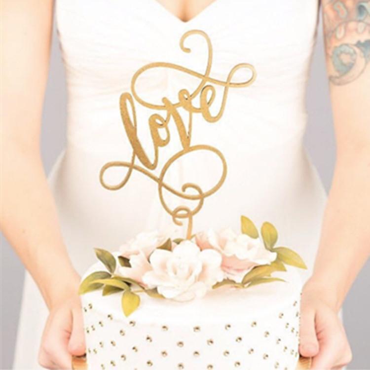 

Other Event & Party Supplies Hand Writing Love Wedding Acrylic Cake Toppers Valentine's Day Cupcake Topper For Decoration