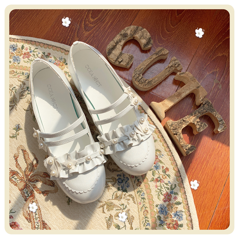 

Lolita Japanese Style Dress for Girls Jk Thicken Lower College Student Cosplay Shoes Anime Loli Znja, Three inches heel. 1