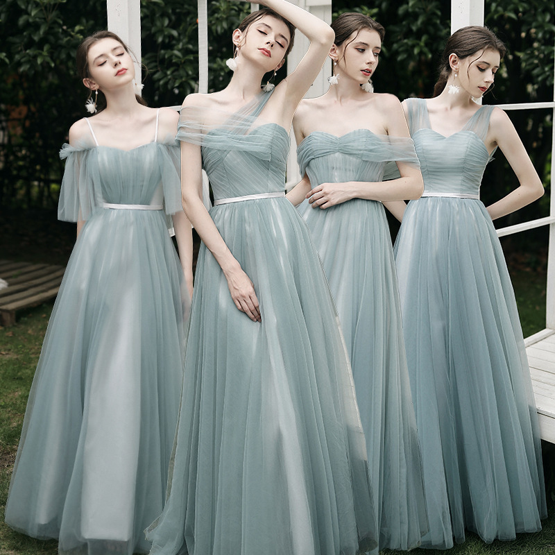 Party Dresses Bridesmaid Mid Long 2021 Spring and Summer Plus Size Fairy Temperament Sister Group Banquet Host Graduation-image-701150674