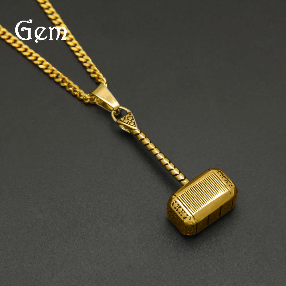 

Hiphop Jewelry New Raytheon hammer pendant hip hop Stainless Steel Pendant Necklace