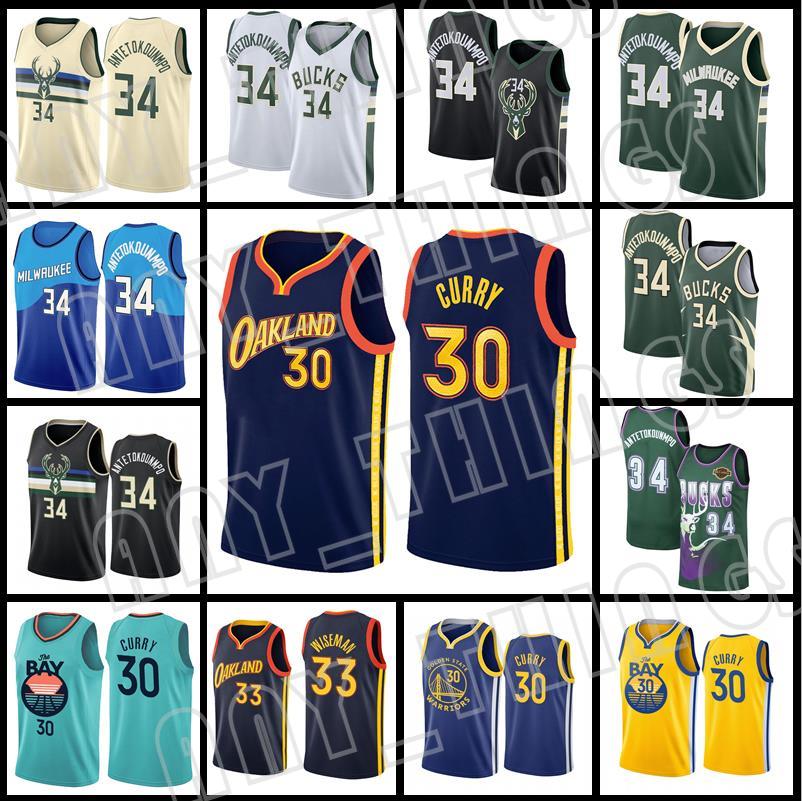 

Stephen 30 Curry Klay 11 Thompson James 33 Wiseman Warriors''Basketball Jersey Bucks''Mens Giannis 34 Antetokounmpo Ray 34 Allen Jerseys City, Men jersey -zimuge