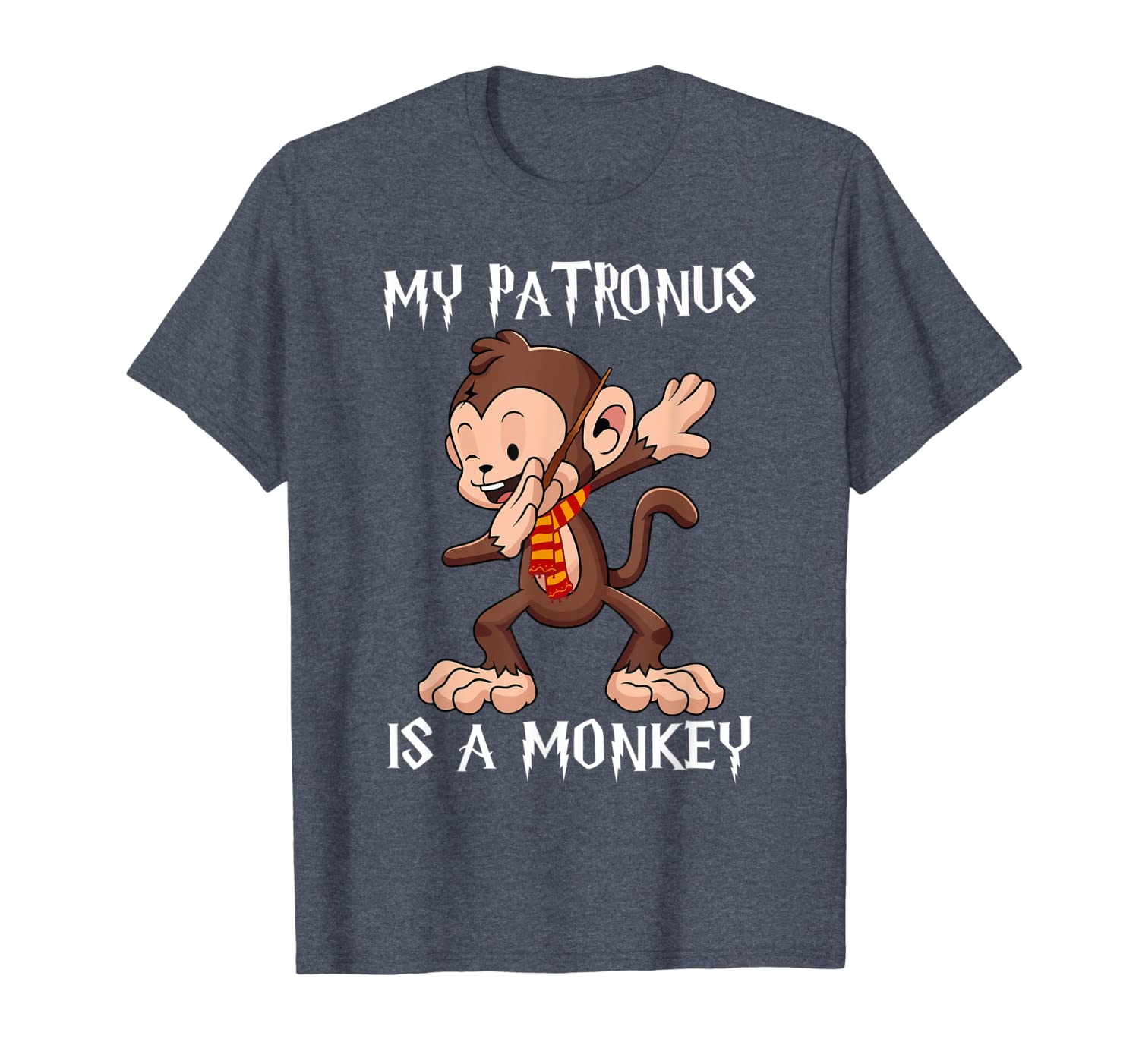 

my patronus is a monkey magical monkey dabbing shirt gift, White;black