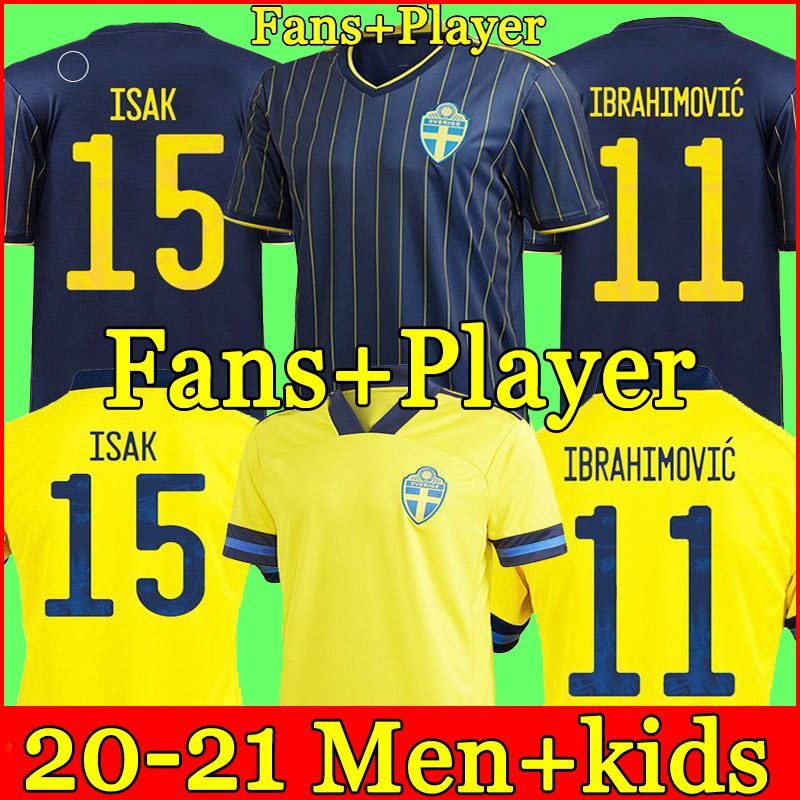 

21 22 Sweden National Team IBRAHIMOVIC FORSBERG Men Soccer Jerseys LARSSON EKDAL ISAK 2021 2022 fans version Home Away Football Shirts Adult Short Sleeve+kids kit, 21-22 home
