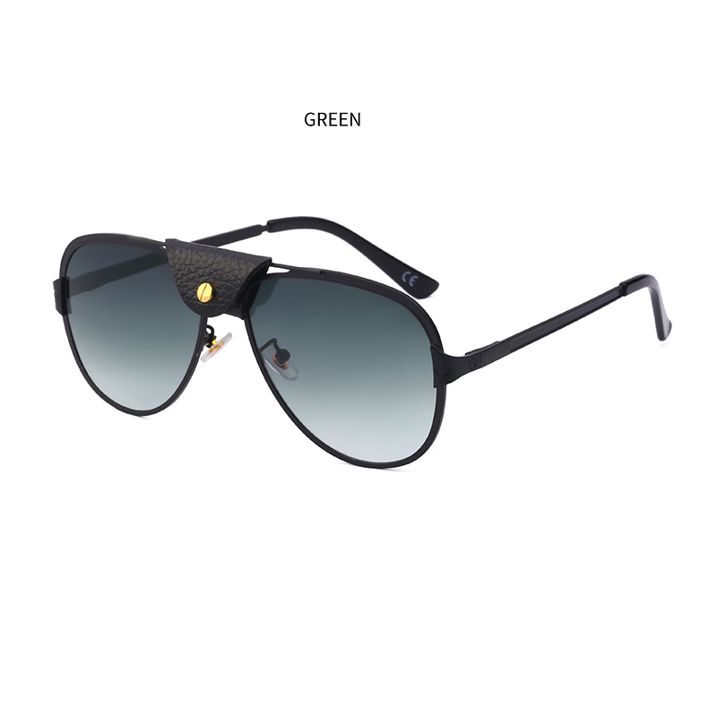 Lunettes de soleil vintage Men Ovale Luxury Sampunk Sun Glasses pour femmes avec une boîte en cuir
