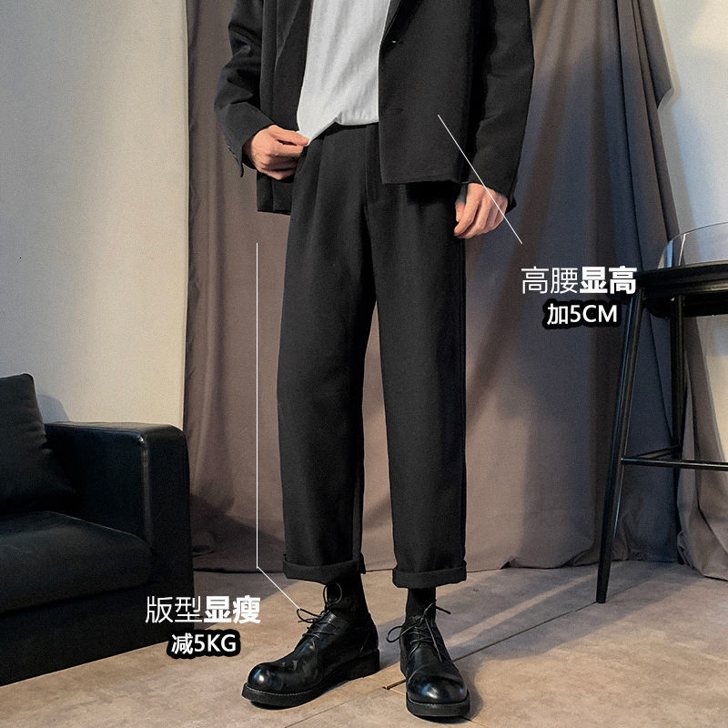 

2021 New Men's Fashion Trendy Casual Loose Cargo Streetwear Trousers Grey/black/brown Color Suit Pants Plus Size M-2xl 3seo