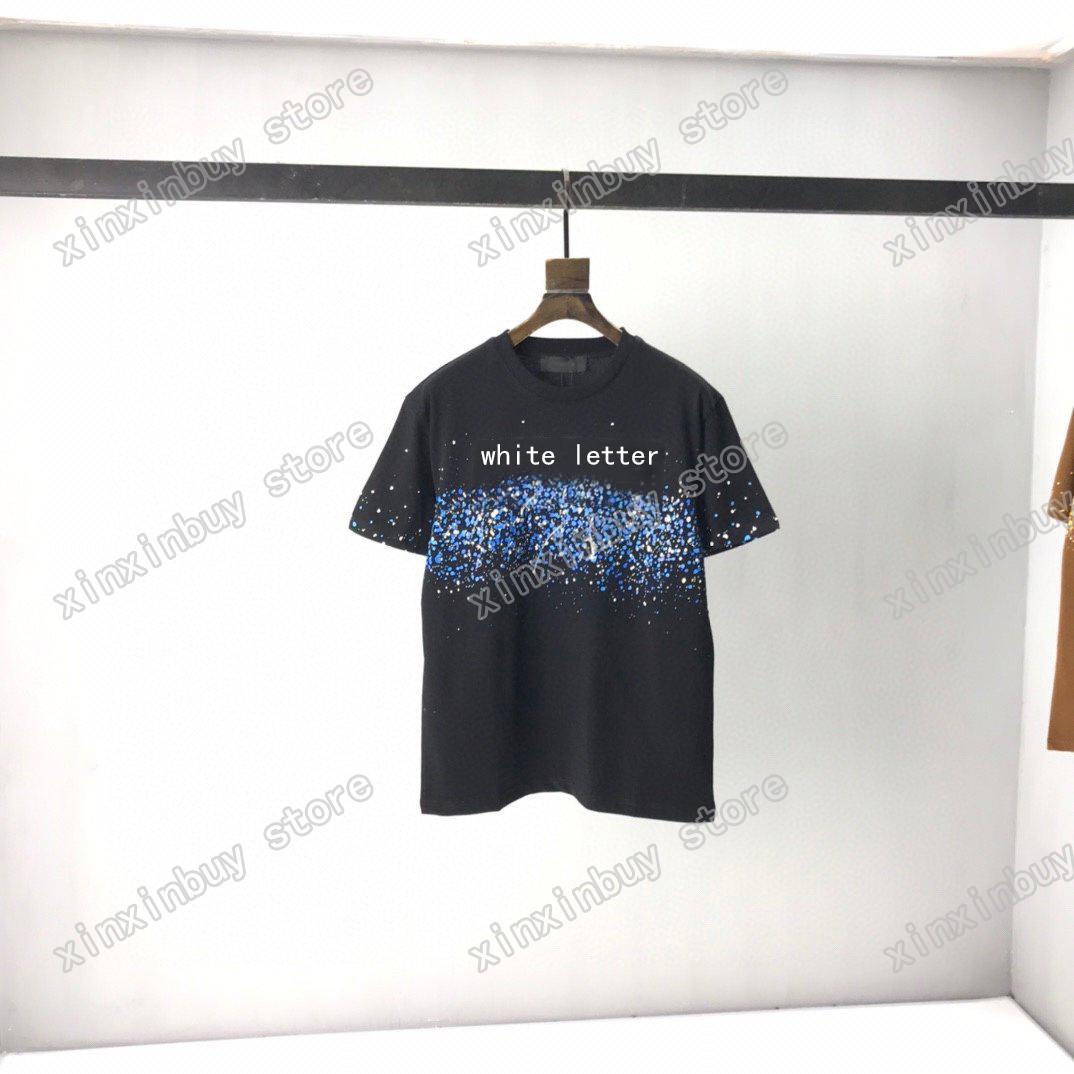 

21ss Designers Tee top Mens Womens T Shirts starry sky Splash print Man Paris Fashion T-shirt short Sleeve luxurys Tshirts black white blue M-2XL