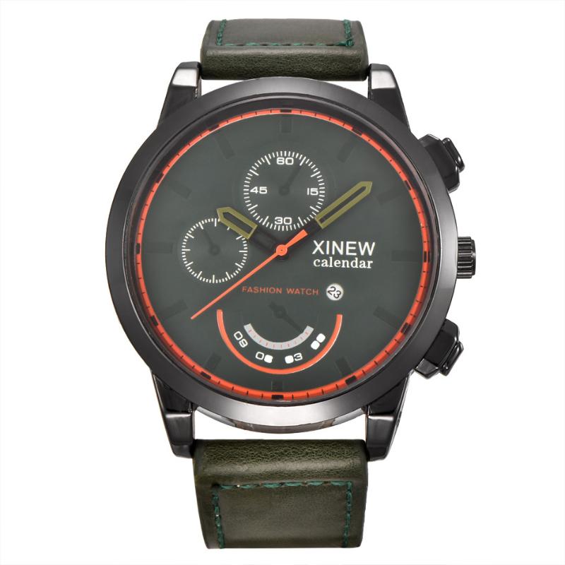 

Wristwatches Men's Watches Waterproof Fashion Creative Decorated Dials Quartz Watch Leather Male Teenager Boy Big Wristwatch Relojes Hombre