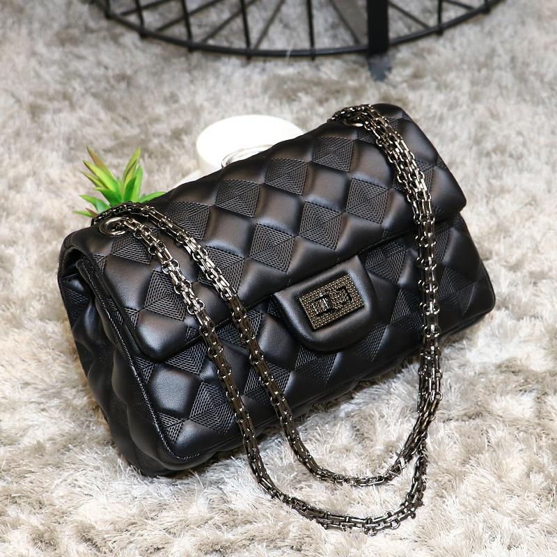 

2021 NEW Luxury Handbag Fashion Women Leather Messenger Shoulder Bag for Daily Designer Female Crossbody Bag Lock Black