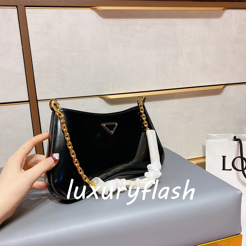 

Five Star Designers Underarm Bag Luxurys Patent Leather Glossy Reflective Fashion Hot Sale Shoulder Bags Europe and America Clutch Purse, Box(not sold separately)