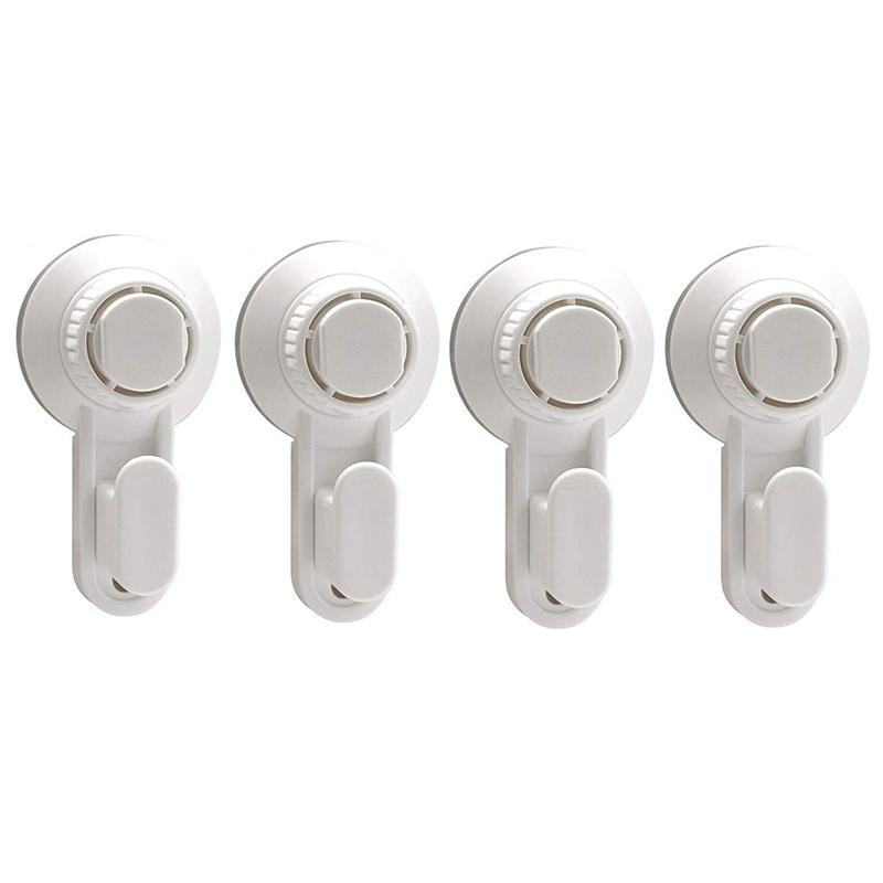 

Hooks & Rails 4 Pack Suction Cup Reusable Utility Waterproof And Oilproof Bathroom Kitchen Heavy Duty White