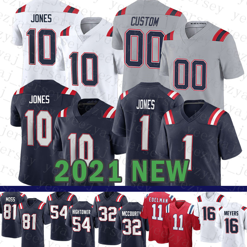

10 Mac Jones 11 Julian Edelman Football Jersey Stephon Gilmore Damien Harris Dont'a Hightower Matthew Judon Matthew Slater Randy Moss Jonnu Smith Jakobi Meyers, 2021 grey mens-a g z