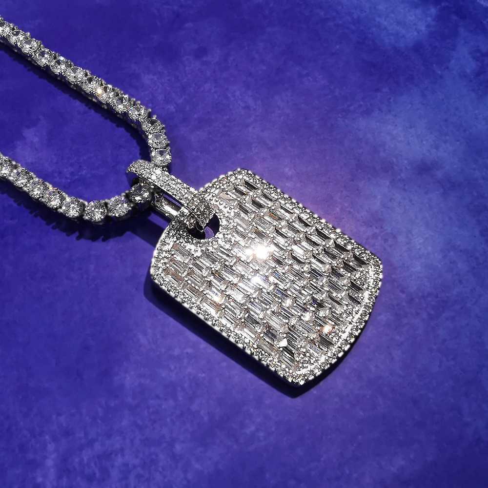 

Bling Pendant Necklace for Men Women Gifts New Fashion Geometric AAA Zircon Necklace Hip Hop Jewelry X0707
