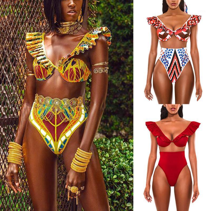 

Bras Sets 2021 Design Split Bathing Suit Women African Print Biquini Push-Up Padded Underwear Set Sexy Lengerie Female Intimates, Orange