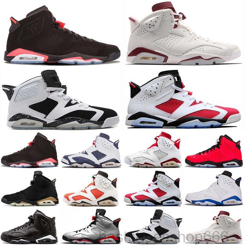 

2021 Jumpman 6 6s Sneakers Travis Scotts Black Infrared Hare Black Cat Flint Reflective Tech Chrome Mens basketballs Shoes VI sports KRTT, White;red