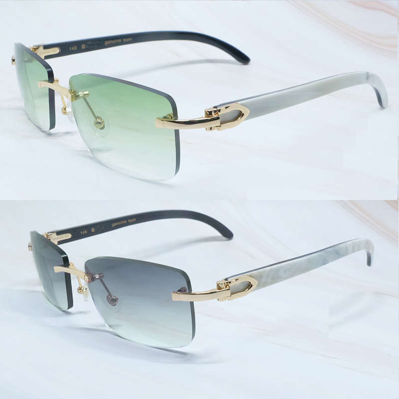 

21s Blue mens Cater sunglasses fashion rimless designer for men sun buffalo horn glasses shades gafas 0 de diseador Ienbel null, White;black