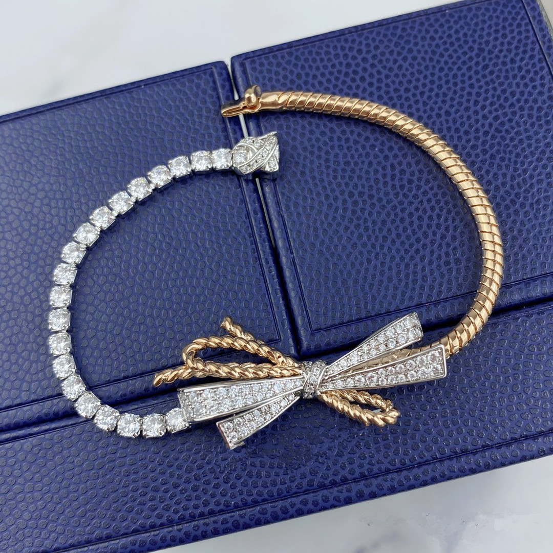 

The 2021 new bow tie bracelet star can wear same style with diamonds all year round. The sub-gold chain is 18.5cm long.bracelets
