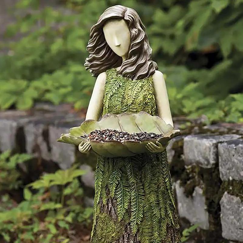 

Garden Decorations Beauty Statue With Bird Feeder Decorative Ornaments Home And Practical Design Accessories Utility Products2021