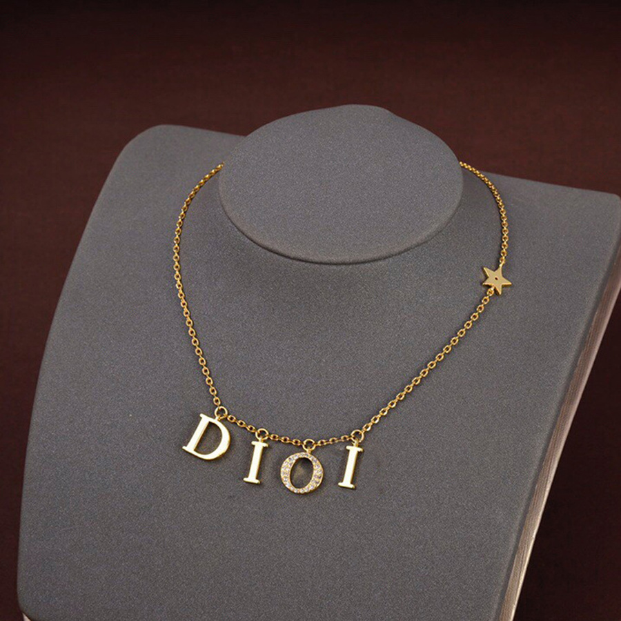 

2022 Stainless steel letter 14k gold cuban link chain necklace choker bracelet for women lovers gift