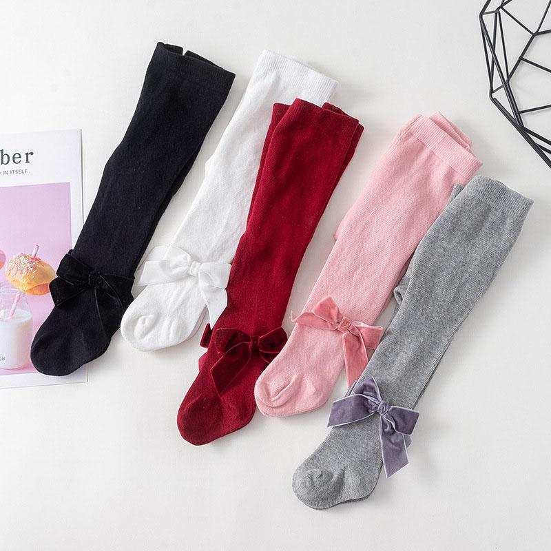 

Cute Baby Girl Tights Bows Baby Stockings Pantyhose For Girl Autumn Winter Soft Newborn Infant Tights Strumpfhose, 0-1y style 2 black