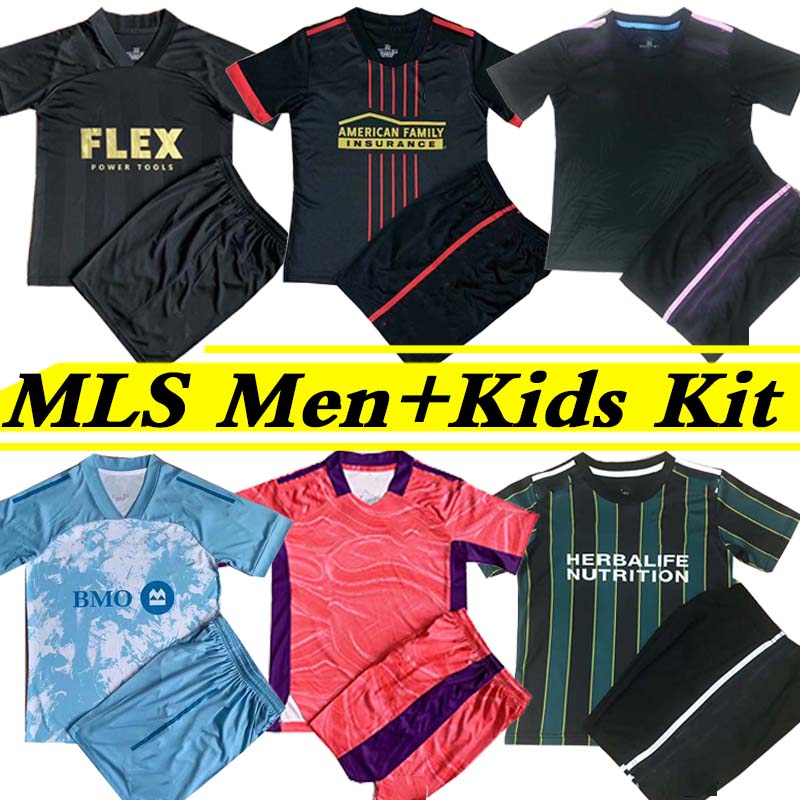 

21/22 MLS Men Kids Kit Soccer Jerseys LA Galaxy Inter Miami Atlanta United Austin LAFC Toronto New York 2021 2022 Home Away Goalkeeper football shirt uniforms, New york b