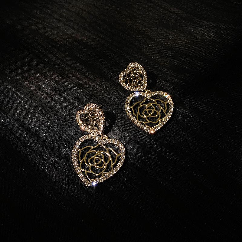 

Dangle & Chandelier Hollow Flower Round Square Drop Earrings Tiny Crystal For Women Jewelry
