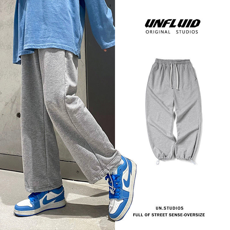 

2021 New Spring Summer Sweatpants Men's Fashion Casual Men Streetwear Hip-hop Straight Wide-leg Pants Mens Joggers Ht0q, Gray