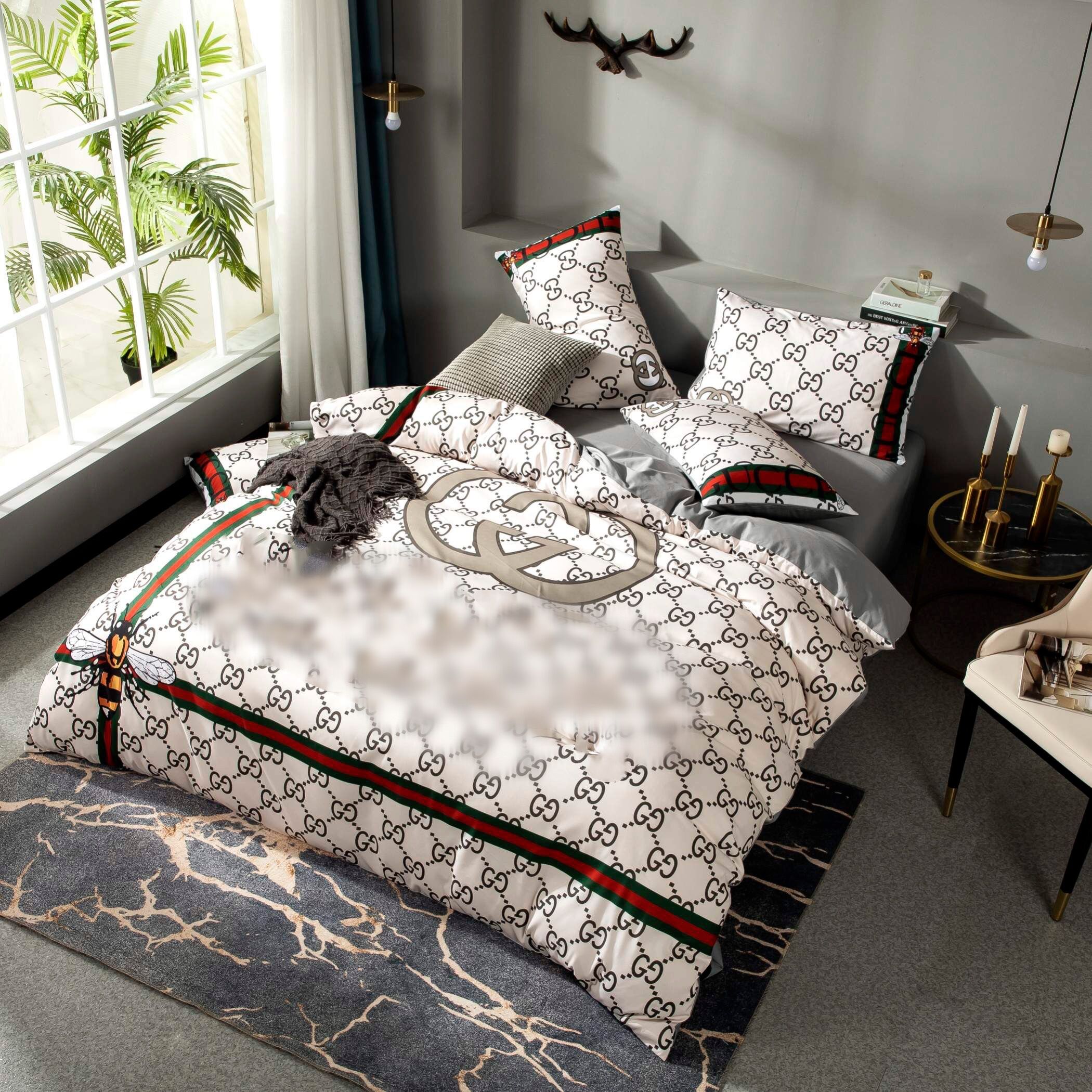

High quality Khaki Bedding Sets cover cotton Duvet Covers Luxury  Pillowcases Bed Sheet King size Comforters Set