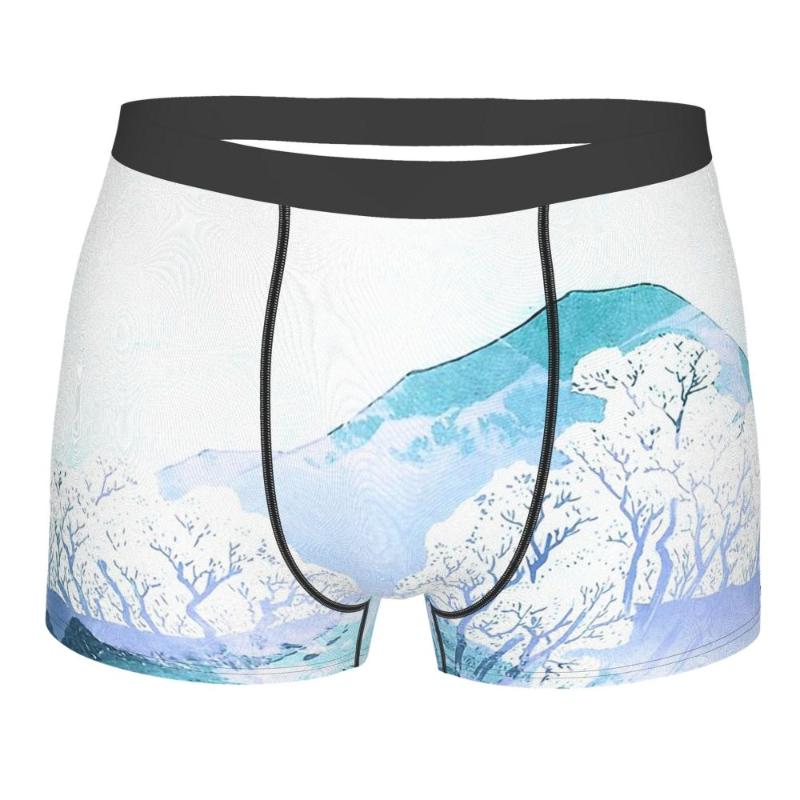 

Underpants Ukiyo-e Japanese Art Woodblock Prints Hokusai Ghost Mountain Breathbale Panties Male Underwear Comfortable, Black